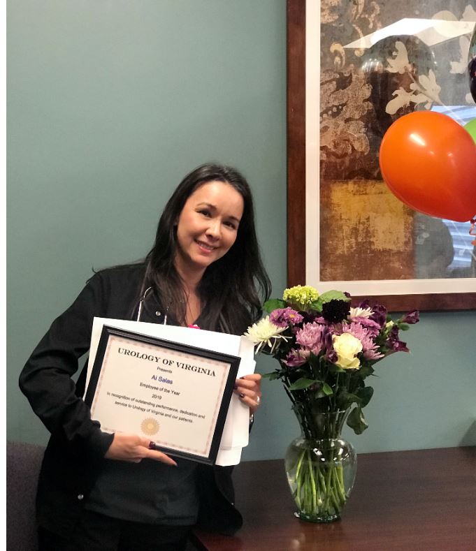 Congratulations to Ai Salas, Urology of Virginia’s 2019 Employee of the Year!!! Congratulations to Ai Salas, Urology of Virginia’s 2019 Employee of the Year!!!